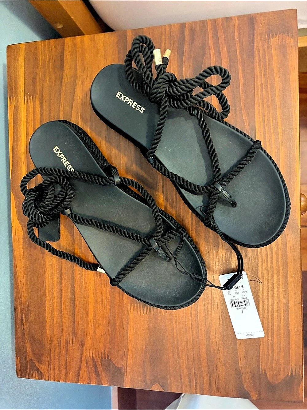 Express Black Strappy Sandals US 8 NWT